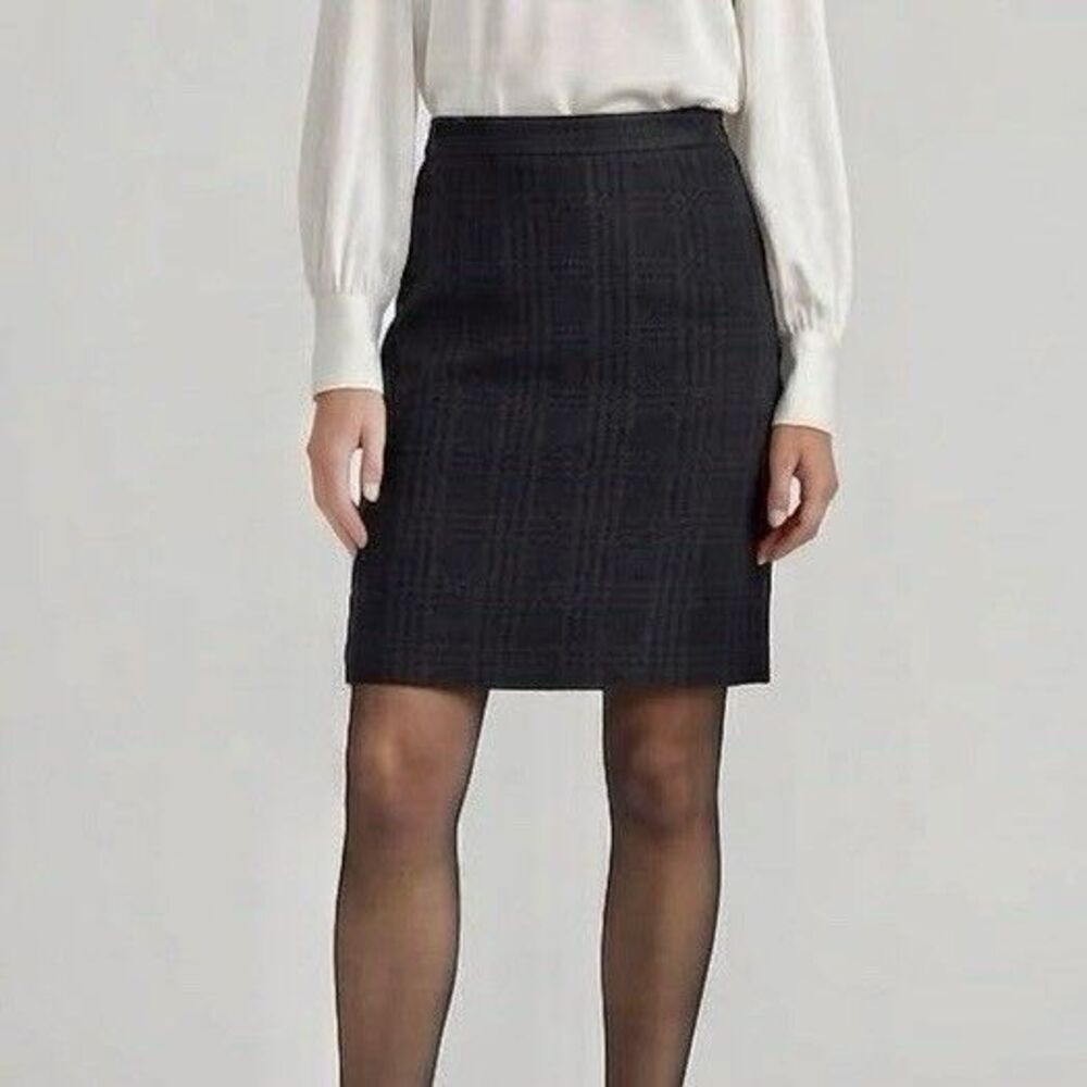 ELLE Skirt Medium Straight Pencil Knee Length Black Office Siren WorkWear Career